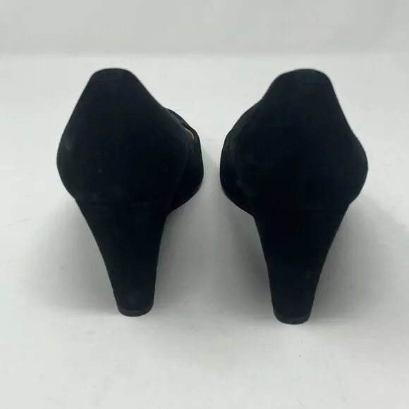 J. Crew Martina wedges black suede 11 women