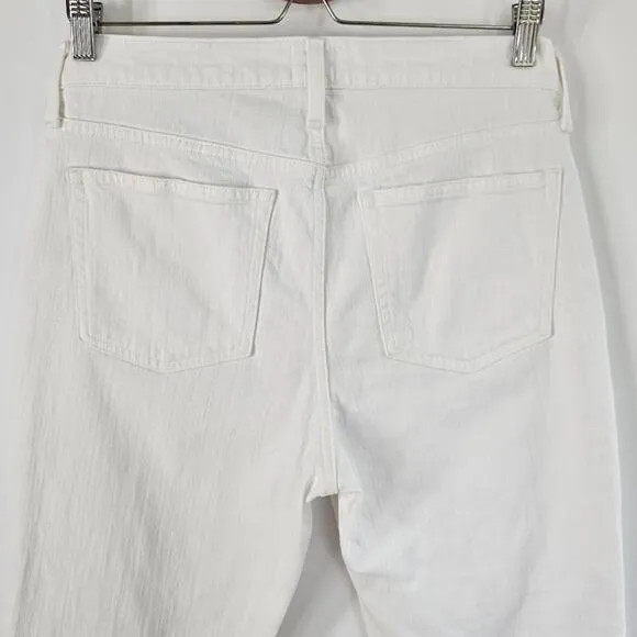 J. Crew Petite Slim Boyfriend Jean in White 29 Tall Distressed Crop Denim Summer
