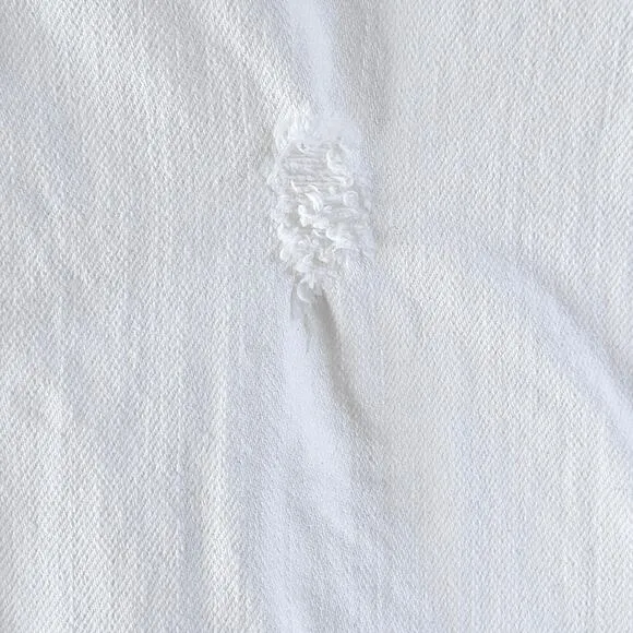 J. Crew Petite Slim Boyfriend Jean in White 29 Tall Distressed Crop Denim Summer