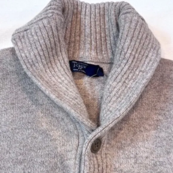 J CREW Shawl Collar Sweater Heather Birch MINT Medium​​​​​​​​​​​​