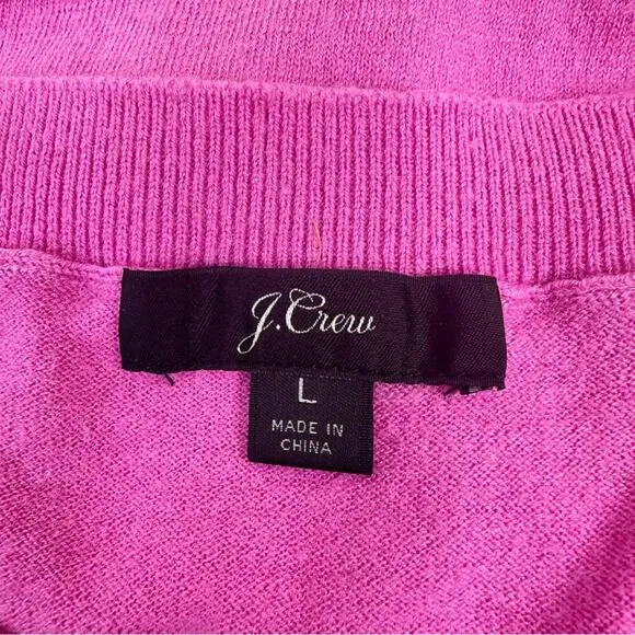 J. CREW Short-Sleeve Tippi Sweater In Flowers Merino Wool Blend Women’s Sz L