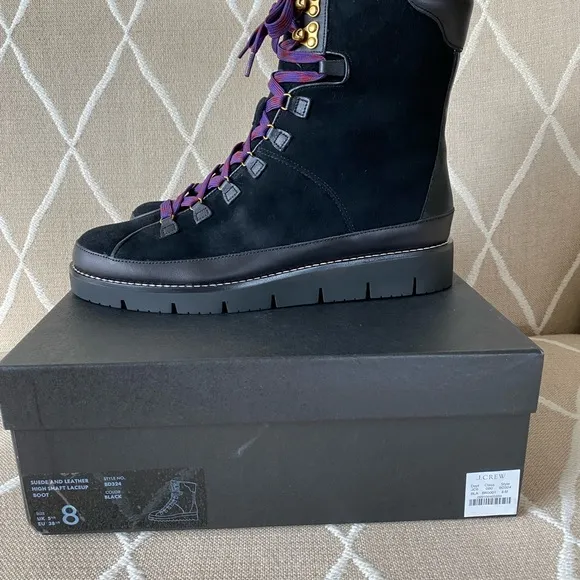 J Crew Suede and Leather Laceup Combat Boots NWT!