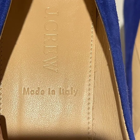 J Crew suede wedge sapphire blue pumps 7.5 rounded toe