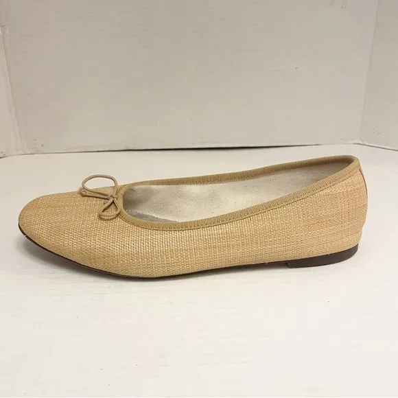 J. Crew Zoe Woven Ballet Flats in Light Tan