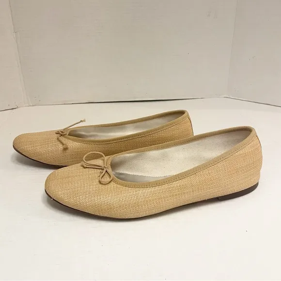J. Crew Zoe Woven Ballet Flats in Light Tan