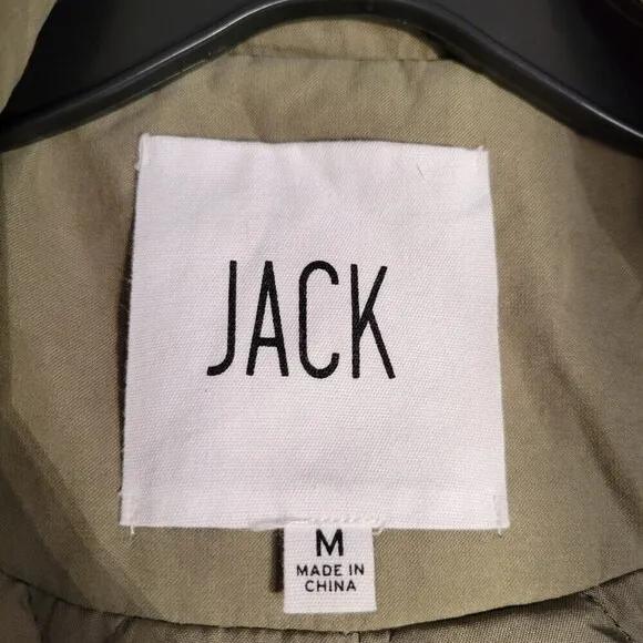 Jack by BB Dakota Army Green Zipper Front Quilted Inner Fur Hood Jacket Medium