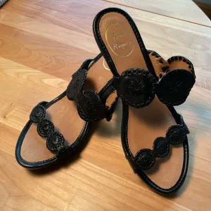 Jack Rogers Luccia Platform Wedge Black Sandals Women’s Size 9.5 M