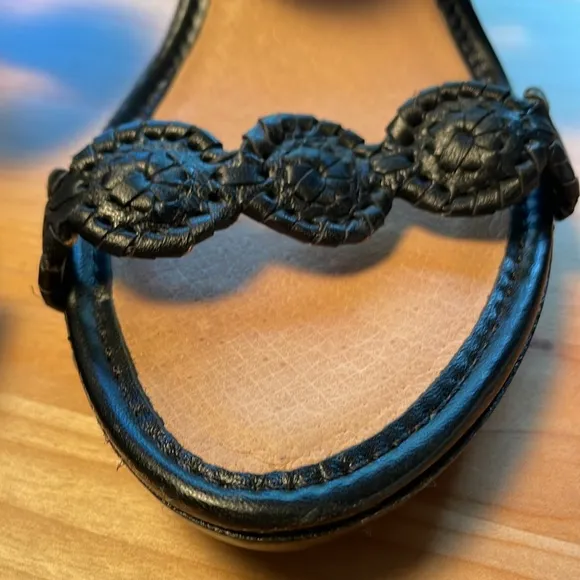 Jack Rogers Luccia Platform Wedge Black Sandals Women’s Size 9.5 M
