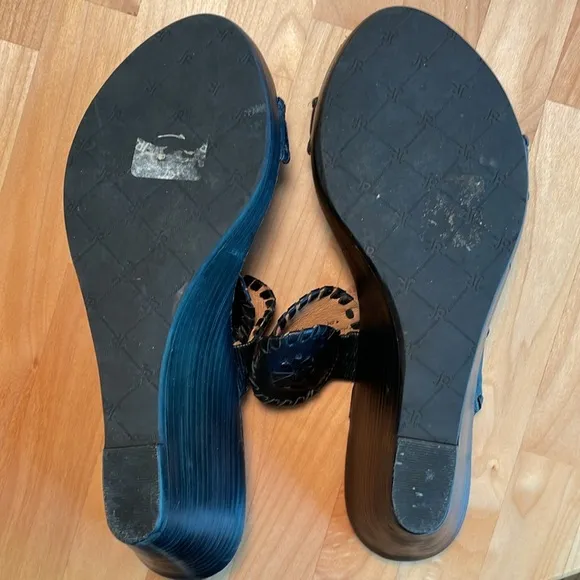Jack Rogers Luccia Platform Wedge Black Sandals Women’s Size 9.5 M