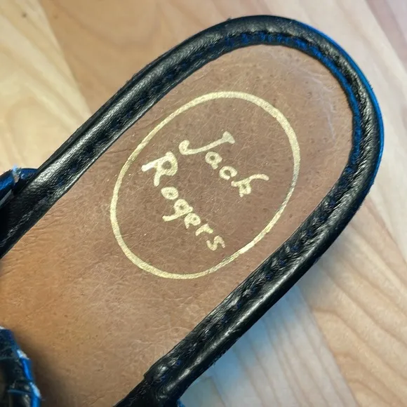 Jack Rogers Luccia Platform Wedge Black Sandals Women’s Size 9.5 M
