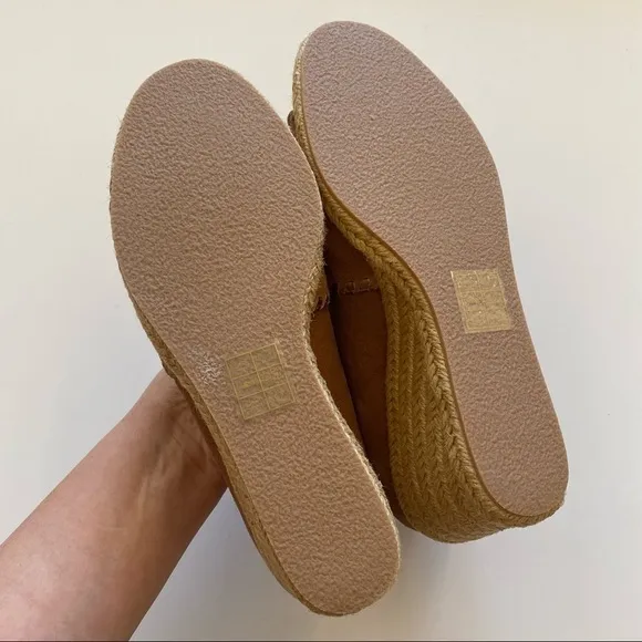 Jack Rogers || Suede Palmer Wedges Mauve Pink Rose Gold 7 NWOB