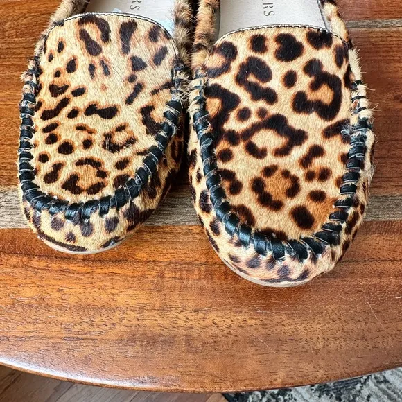 Jack Rogers WOMEN'S MILLIE HAIRCALF MOCCASIN LEOPARD PRINT CASUAL SHOES