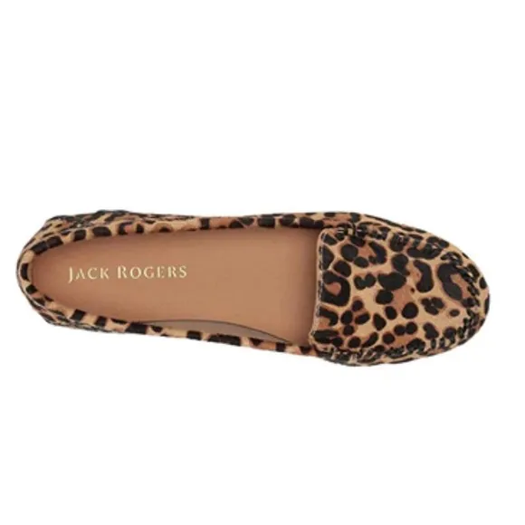 Jack Rogers WOMEN'S MILLIE HAIRCALF MOCCASIN LEOPARD PRINT CASUAL SHOES