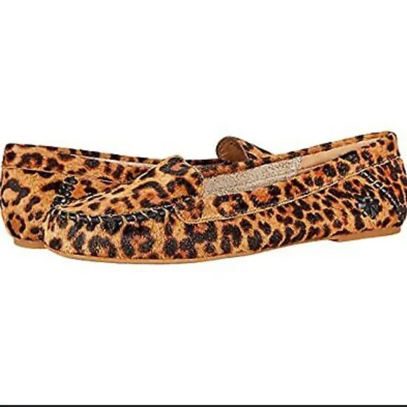Jack Rogers WOMEN'S MILLIE HAIRCALF MOCCASIN LEOPARD PRINT CASUAL SHOES