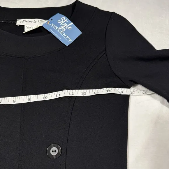 J'aime la Vie Paris Women's Black PenciDress Made in France 65% Viscose Sz M