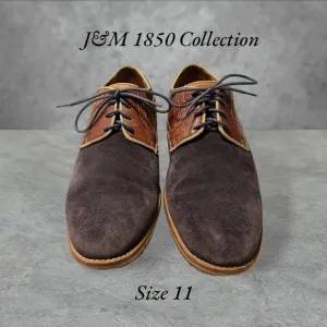 J&amp;M 1850‎ Collection Men’s Leather and Navy Blue Suede Shoes. Size 11.