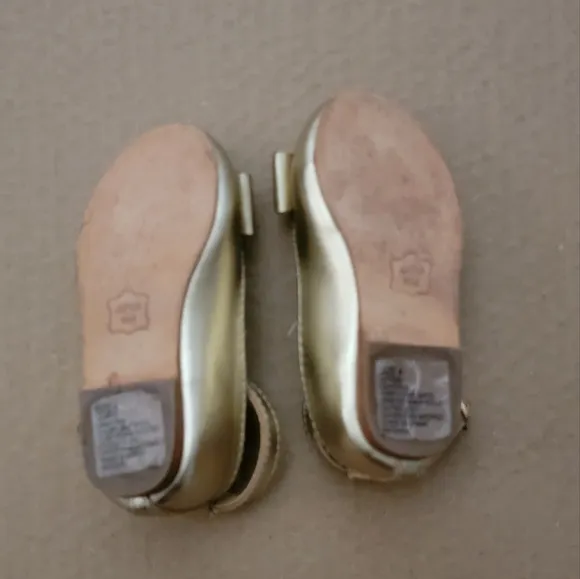 JANIE &amp; JACK Gold Mary Jane Round toe ballerina flats Size 4 toddlers