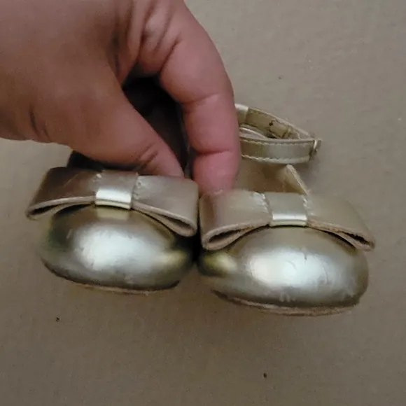 JANIE &amp; JACK Gold Mary Jane Round toe ballerina flats Size 4 toddlers