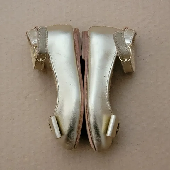 JANIE &amp; JACK Gold Mary Jane Round toe ballerina flats Size 4 toddlers