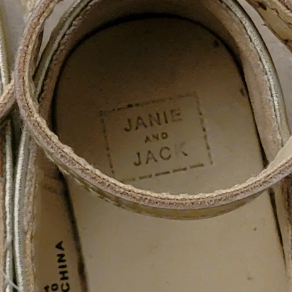 JANIE &amp; JACK Gold Mary Jane Round toe ballerina flats Size 4 toddlers