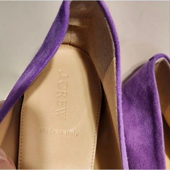 J.Crew &quot;CeCe&quot; Orchid Luxe Suede Ballet Flats sz.10.5 Made in Italy Ret.$169