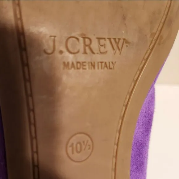 J.Crew &quot;CeCe&quot; Orchid Luxe Suede Ballet Flats sz.10.5 Made in Italy Ret.$169