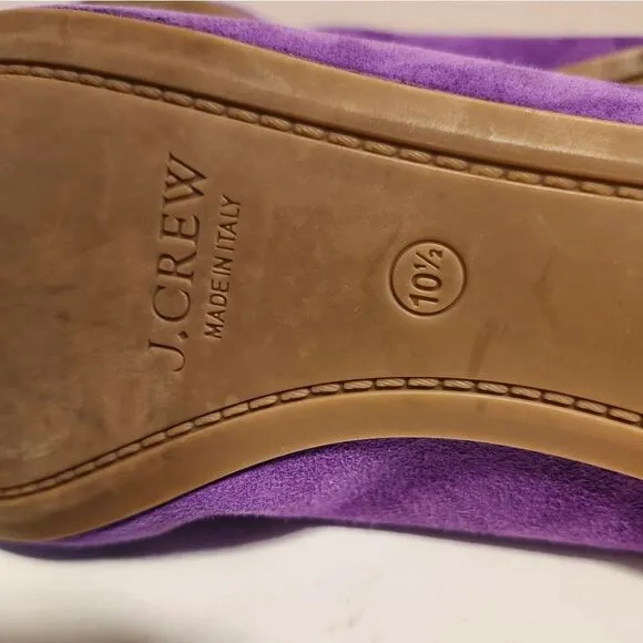 J.Crew &quot;CeCe&quot; Orchid Luxe Suede Ballet Flats sz.10.5 Made in Italy Ret.$169