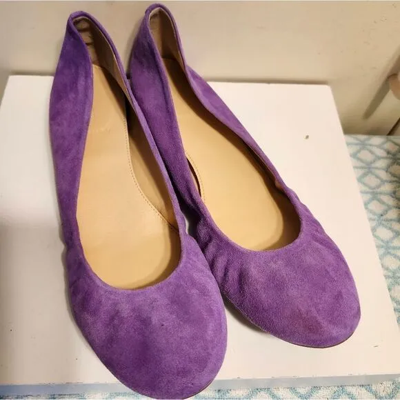 J.Crew &quot;CeCe&quot; Orchid Luxe Suede Ballet Flats sz.10.5 Made in Italy Ret.$169