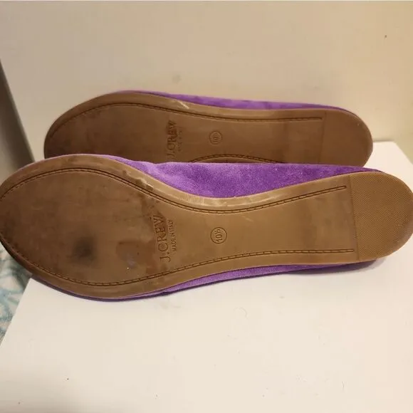 J.Crew &quot;CeCe&quot; Orchid Luxe Suede Ballet Flats sz.10.5 Made in Italy Ret.$169