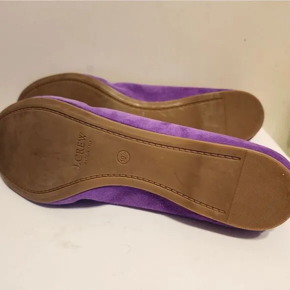 J.Crew &quot;CeCe&quot; Orchid Luxe Suede Ballet Flats sz.10.5 Made in Italy Ret.$169