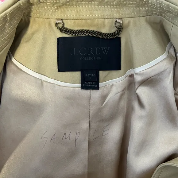 Jcrew collection classic Tan Double-Breasted Trench Coat