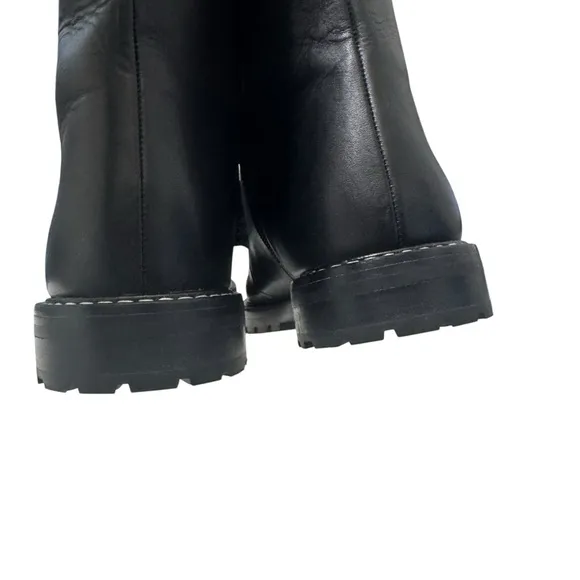 J. Crew Gwen lug sole leather lace up combat boots black women’s Sz 9.5
