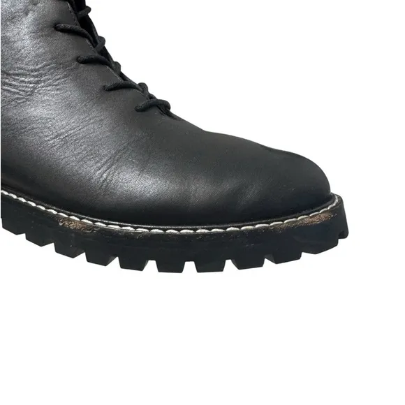 J. Crew Gwen lug sole leather lace up combat boots black women’s Sz 9.5