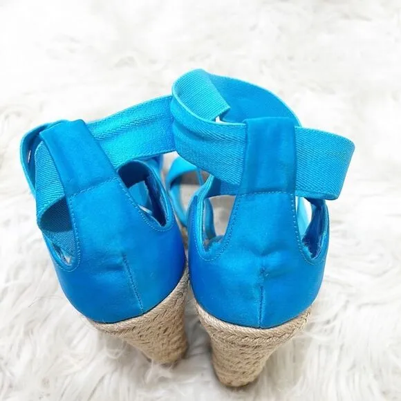 Jean Michel Cazabat Fella Turquoise Blue Wedges 40