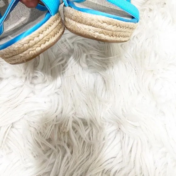 Jean Michel Cazabat Fella Turquoise Blue Wedges 40