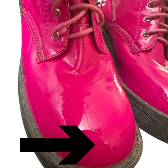 Jeffrey Campbell “8th street” patent combat boot RARE in hot pink - size 9 M