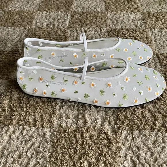 Jeffrey Campbell Floral Mesh Flats