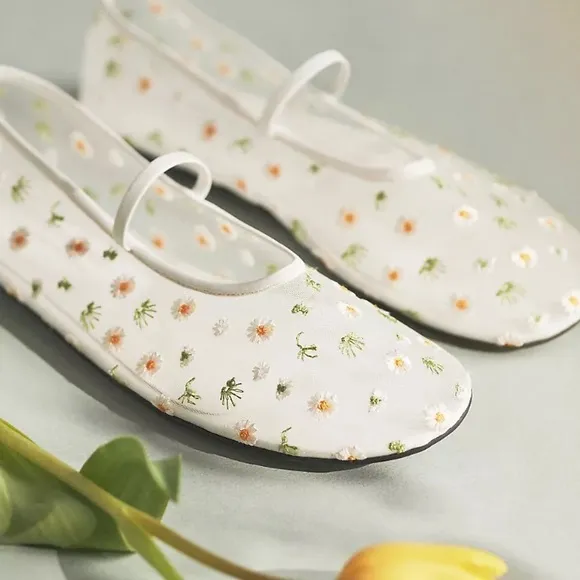 Jeffrey Campbell Floral Mesh Flats