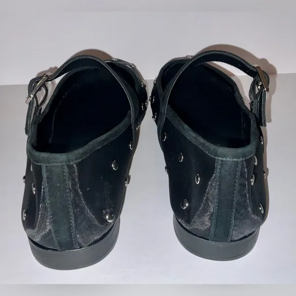 Jeffrey Campbell for Anthropologie black mesh studded flats - size 9 -new/no box