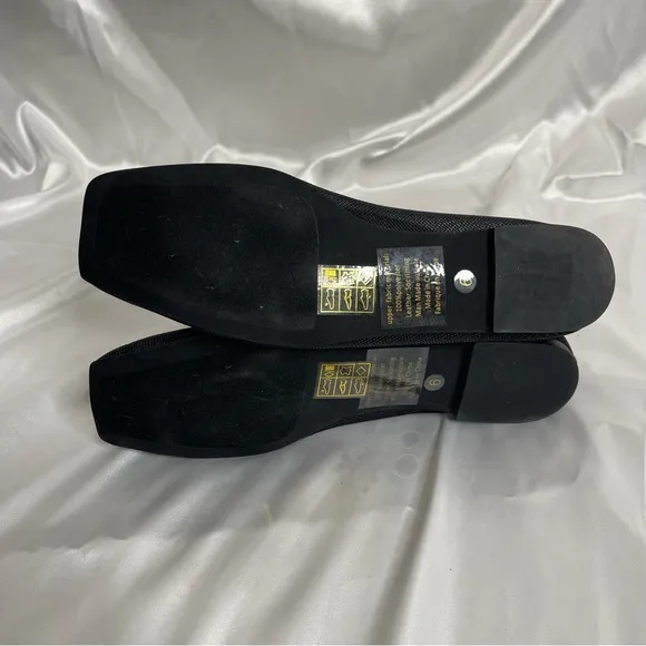 JEFFREY CAMPBELL GERALDINE BLACK MESH GOLDCHAIN BALLET FLATS SIZE 6