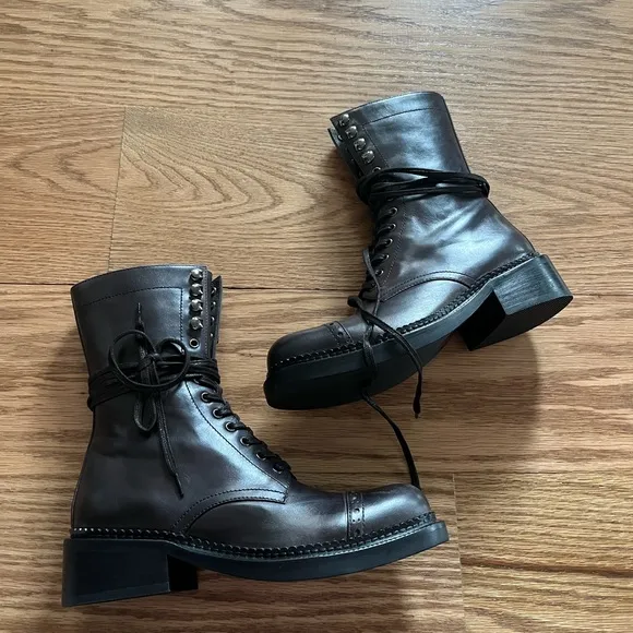 Jeffrey campbell london Leather Lace-Up Boots