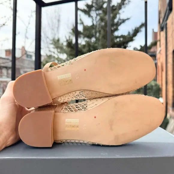 Jeffrey Campbell Magic Hour Mesh Heels Ballet Mary Jane Strap in Nude Cream