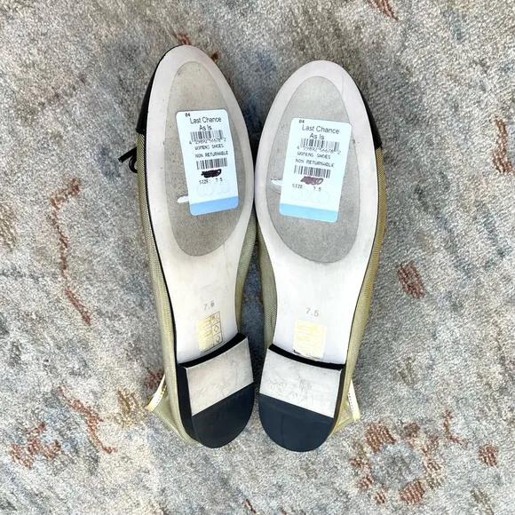 Jeffrey Campbell NWT Releve Gold Mesh Black Flats Sz 7.5
