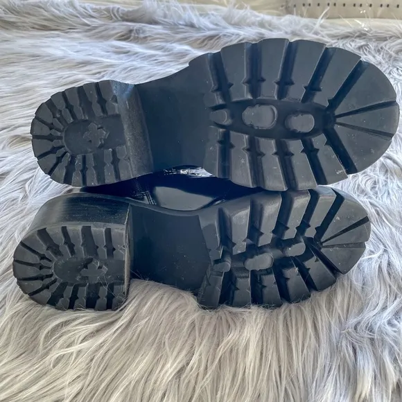 JEFFREY CAMPBELL Patent Leather Czech Combat Boots