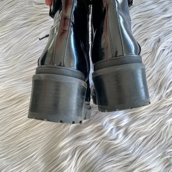 JEFFREY CAMPBELL Patent Leather Czech Combat Boots
