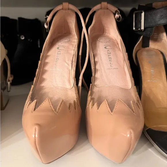 Jeffrey Campbell patent leather platform wedges