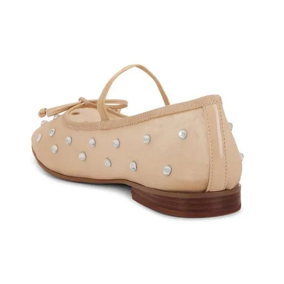 Jeffrey Campbell Releve Mary Jane Ballet Flats 8.5 Mesh Crystal Embellished NEW