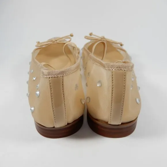 Jeffrey Campbell Releve Mary Jane Ballet Flats 8.5 Mesh Crystal Embellished NEW