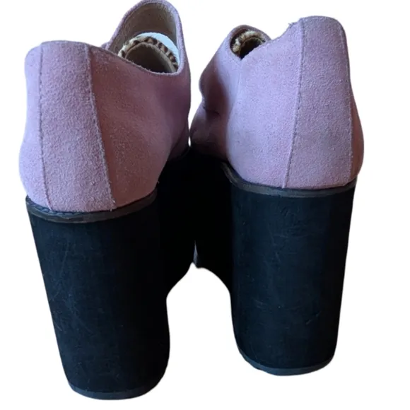 Jeffrey Campbell Rotten Platform Wedges 7.5 Lilac Suede Leopard Creepers