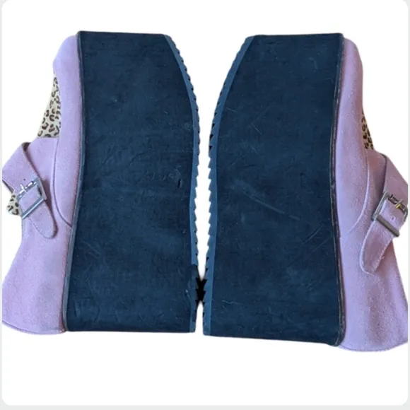 Jeffrey Campbell Rotten Platform Wedges 7.5 Lilac Suede Leopard Creepers